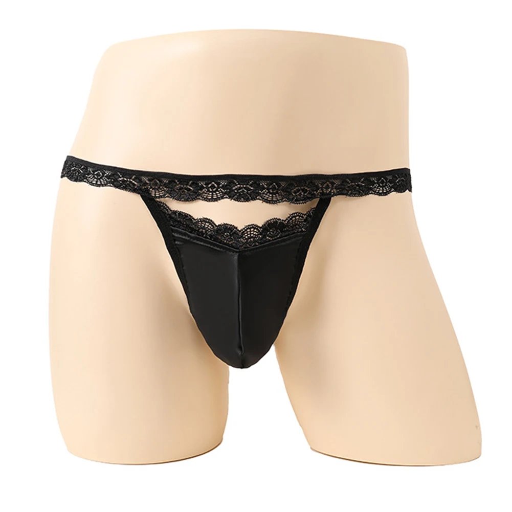 رجل الدانتيل T-الظهر g-سلسلة الانتفاخ الحقيبة سراويل رفيعة ملابس داخلية بيكيني الجوف خارج السروال سيسي ملخصات المثيرة الملابس الداخلية