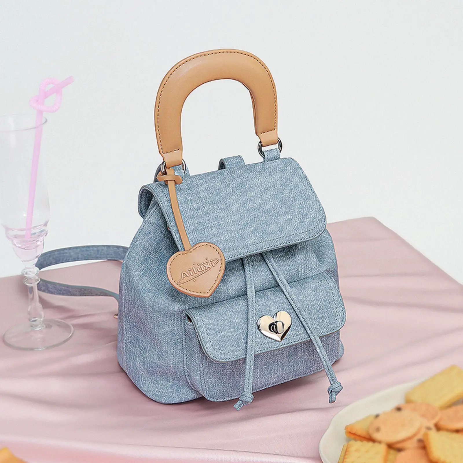 

AILUXI Backpack for Women's Large Capacity Cowboy Designer Girls Handbag Short Distance Travel Commuter Cute Shoulder Female Bag