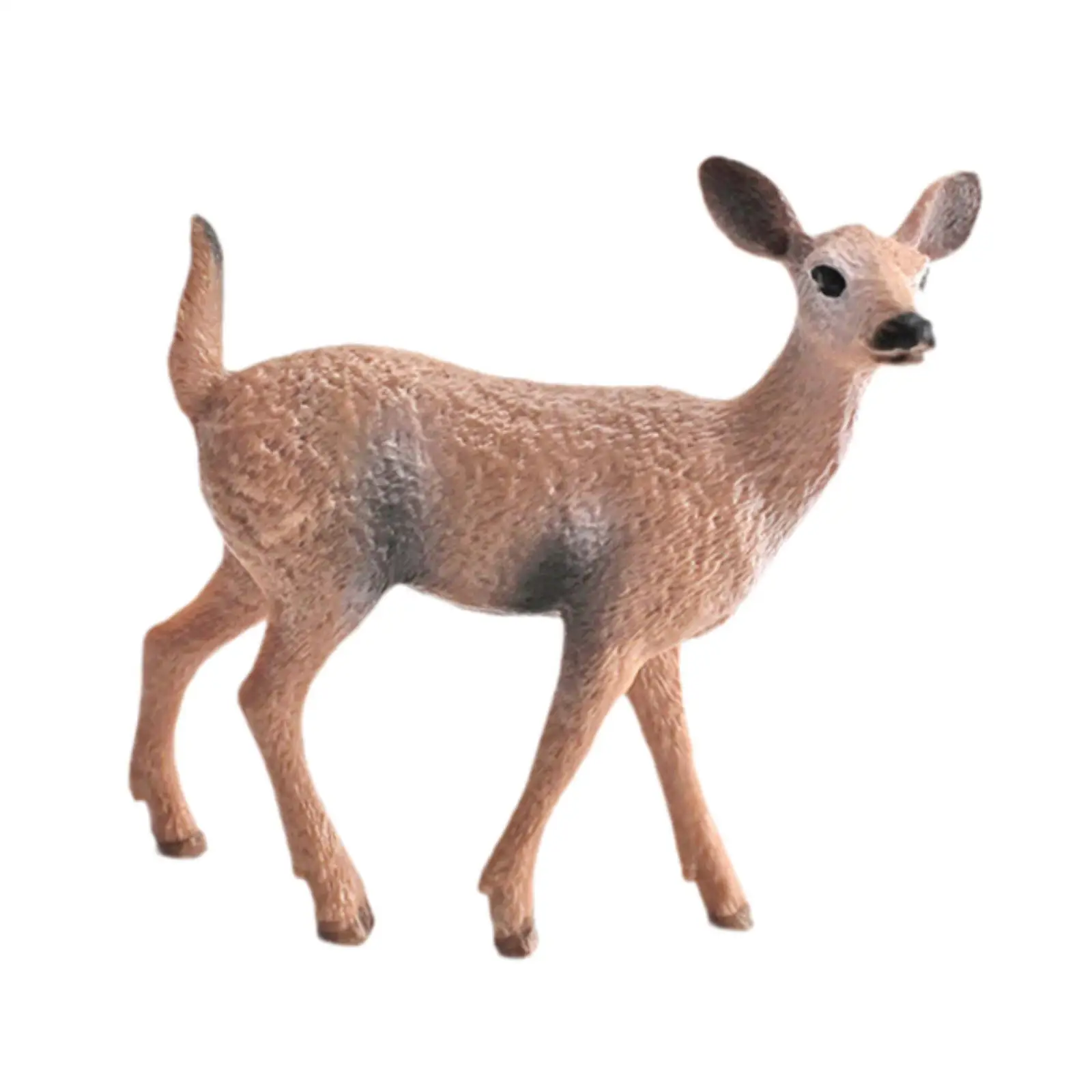 Deer Figurine Small Animal Statue Ornament Collectible Decorative Gift Sculpture Cute for Bookshelf Home Office Table Indoor