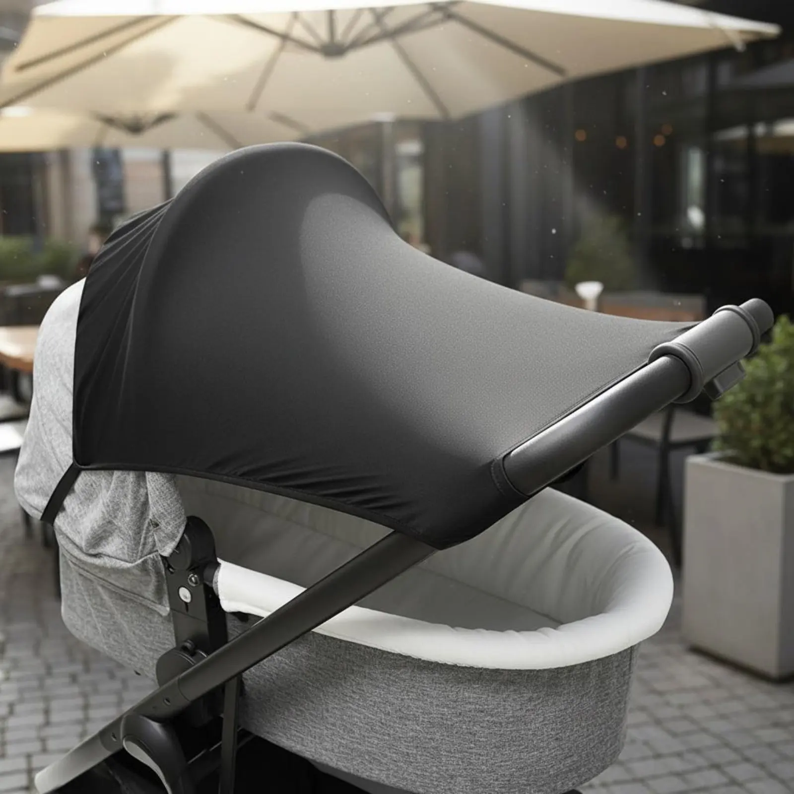 Universal Baby Carriage Sun Cover Protection Baby Carriage Sunshade Pram Sun Visor Rainproof Stretchable Material for Infants