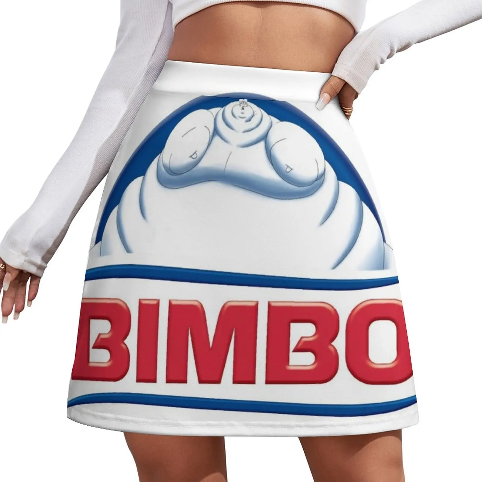 Bimbo Bear Bread Logo (White) Mini Skirt clothing women summer 2025 korean women's clothes