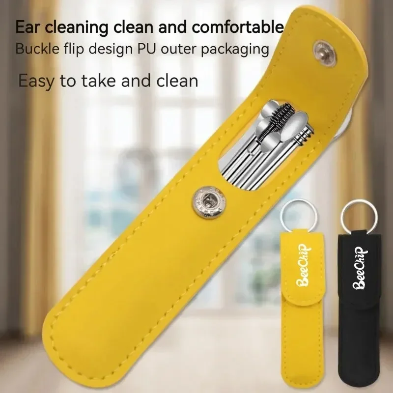 Medizinische Ohrpflücker, 6 Stück, Edelstahl-Ohrlöffel, 360-Grad-Spiralreinigung, hält Ihre Ohren sauber und gesund, Ohrlöffel-Set