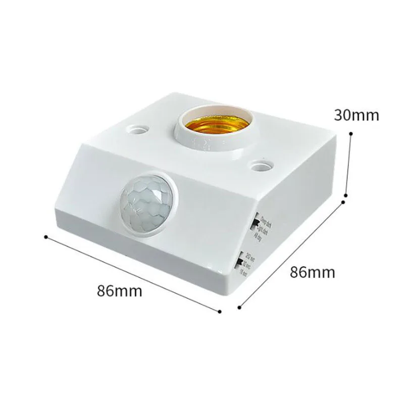 Imagem -06 - Suporte da Lâmpada Led com Sensor Infravermelho Automático do Corpo Humano ac 110240v Base E27 ir Detector de Movimento Pir Tomada de Parede ir