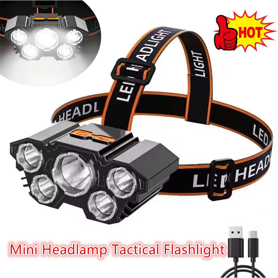 

Мини-налобный фонарь, тактический фонарик, перезаряжаемый через USB, светодиодный фонарик высокой мощности, светодиодный мощный фонарик для самообороны, товары для индивидуальной защиты
