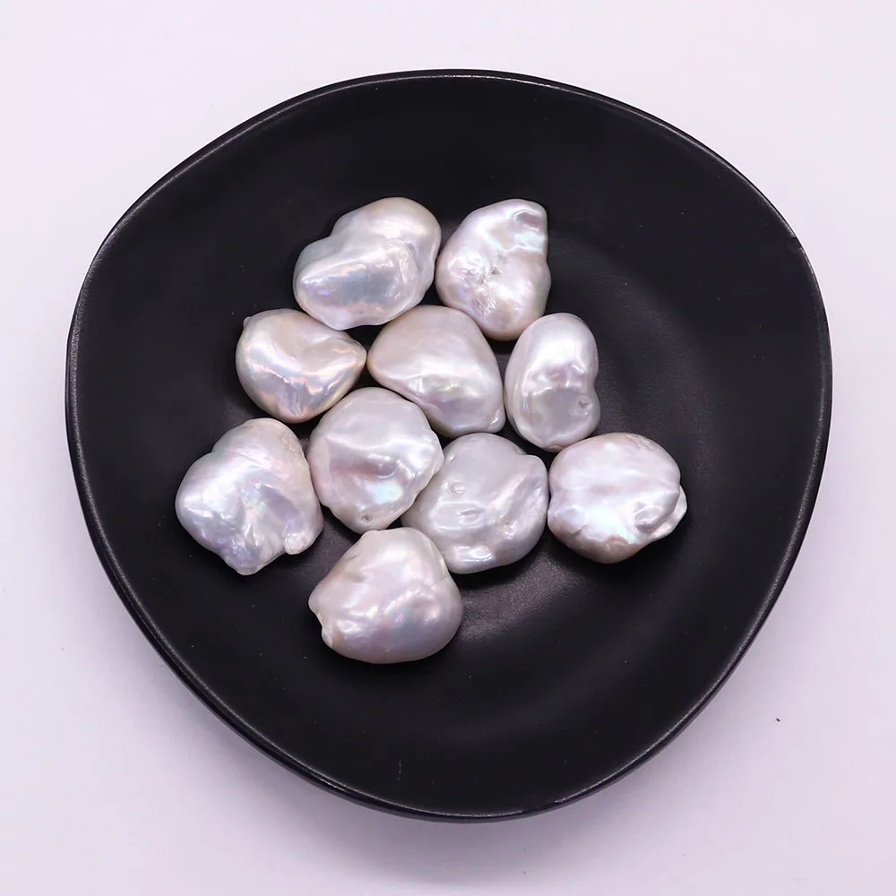 

Natural Freshwater Pearl Irregular Beads White Nonporous Baroque Pearl Loose Bead 1 Pc/pack For Making Jewelry Home Decoration