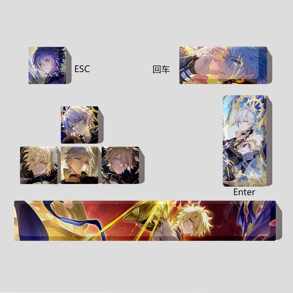 MAIMOOO Honkai: Star Rail Personalized Keycap Phainon Firefly Kafka 8Keys PBT Custom Anime Game Keycaps for Mechanical Keyboard