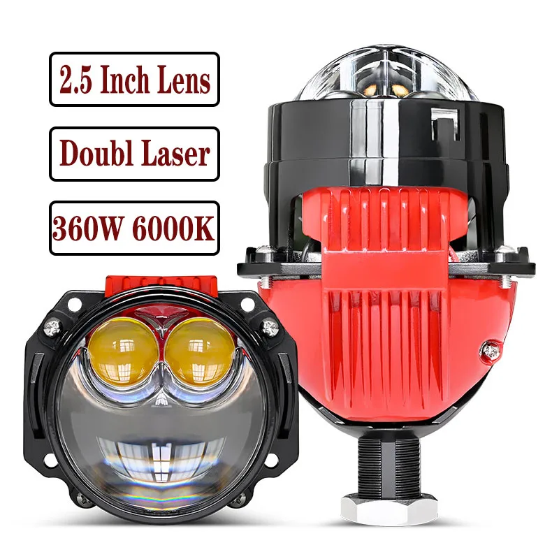 

360W 3" Bi LED Projector Lens Doubl Laser Hyperboloid LED For Hella 3R G5 Retrofit H4 H7 Car Headlight Accessories