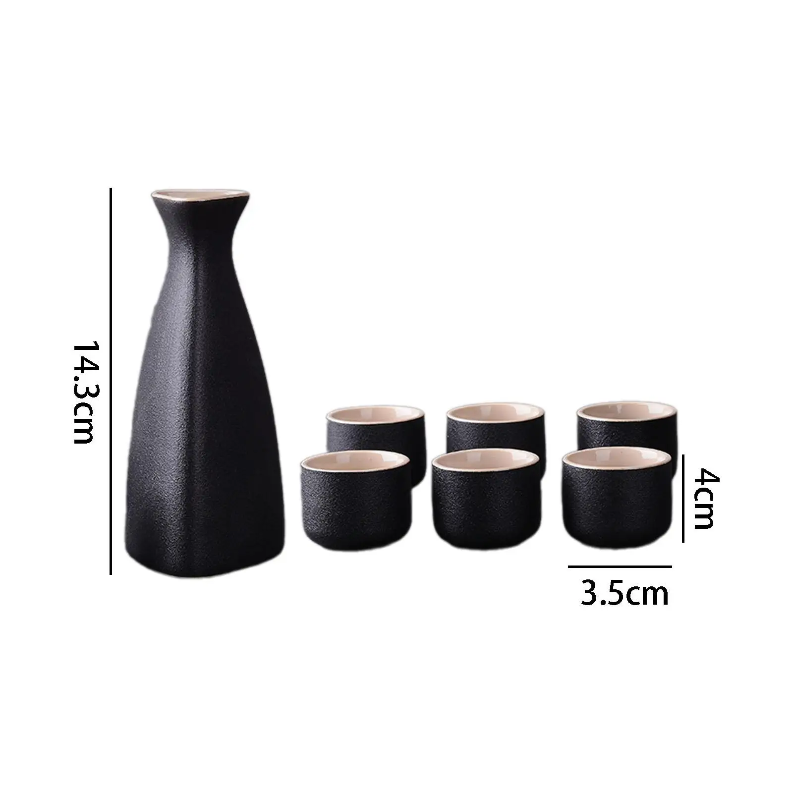 Japanese Sake Set Crafts Ornament Adults Gifts Ceramic Sake Pot and Sake Cups for Cupboard Cabinet Drawer Home Tea Party