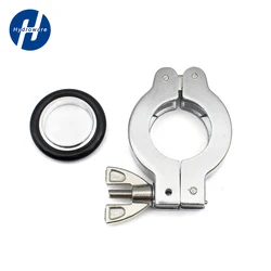Aluminium Alloy KF Vacuum Clamp Kit KF16/25/40/50 Double Pin Three Jig with Bracket FPM O-Ring for Vacuum System Industrial Lab