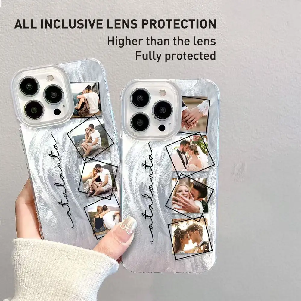 لتقوم بها بنفسك متعددة صور تخصيص ريشة ضوء غطاء واقٍ مزخرف لهاتف آيفون 16 15 14 13 12 11 Pro Max SE 2020 2022 XS XR 7 8 Plus الغطاء الخلفي #1