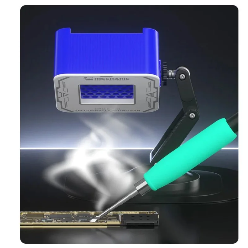 MECHANIC FUL-4 Cooling Light Fan UV Curing Smoke Extraction Fast Heat Dissipation Adjustable Stand for Motherboard PCB Repair