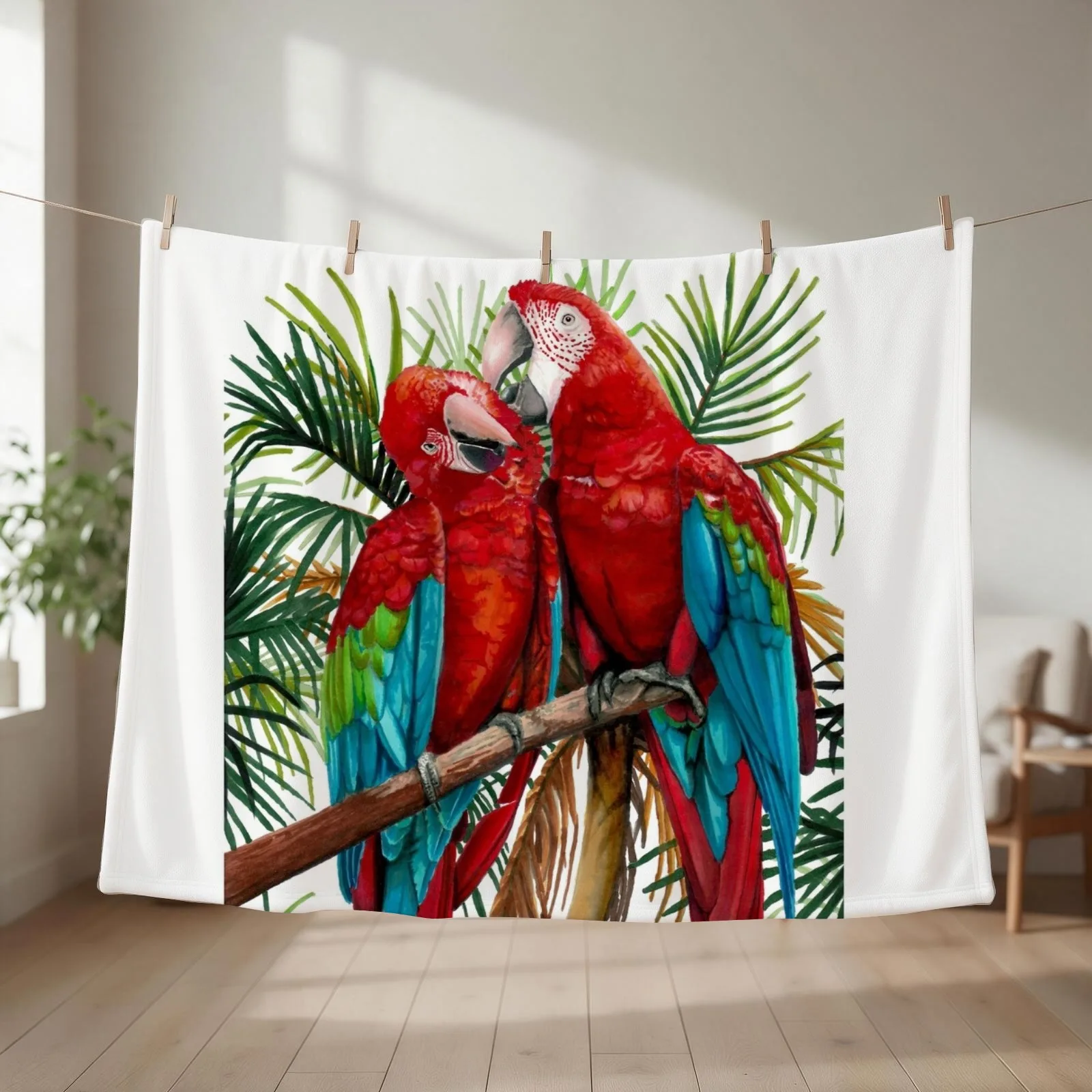 Macaws in Love Throw Blanket Thin Blankets For Baby Blankets Sofas Of Decoration Kid'S Blankets