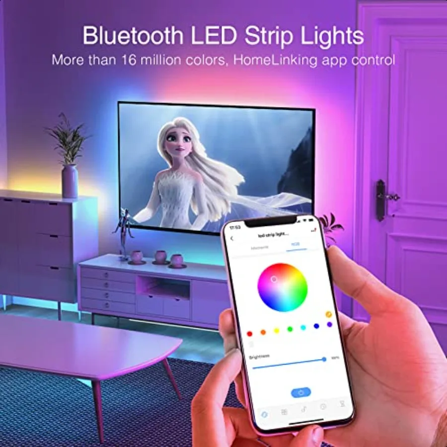 Led Lights for Bedroom 65.6ft Music Sync Color Changing Strip Lights with Remote and App Double Control RGB Led Strip Light for