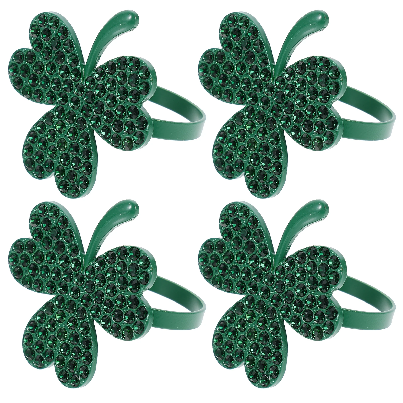 

4pcs Napkin Buckles Shamrock Design Table Decorations Kitchen Bar Supplies Alloy Material Party Accessories Creative