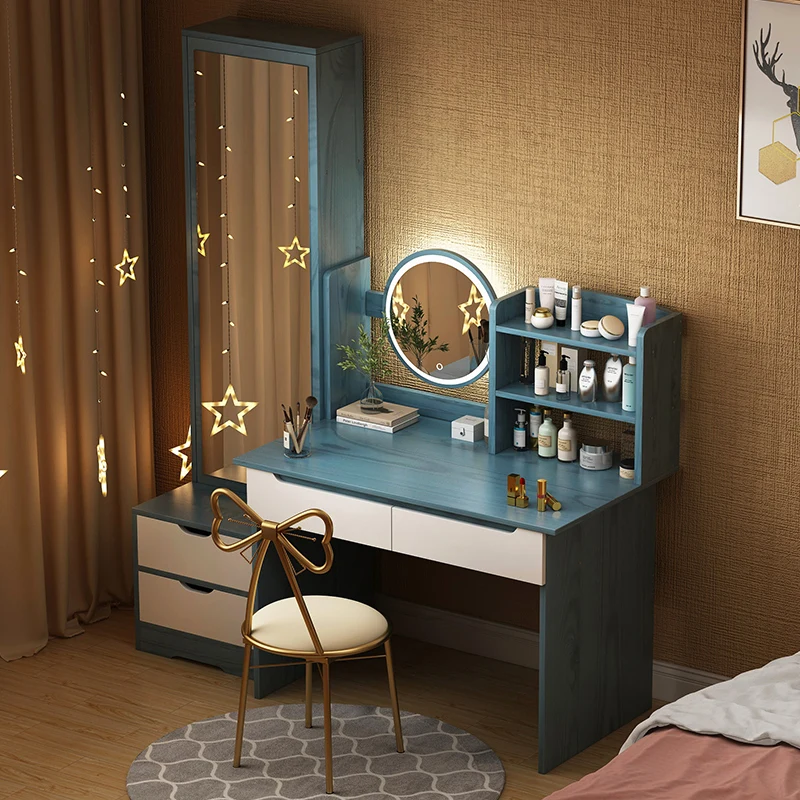 Bedroom full body mirror, modern and minimalist storage cabinet, integrated small unit, internet famous Instagram makeup table