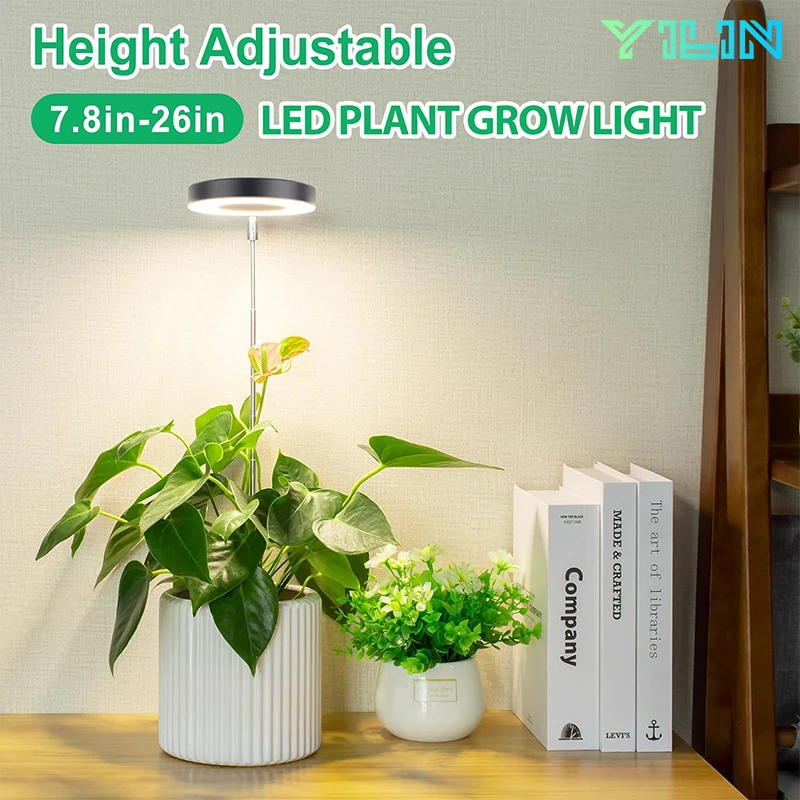 Table LED Plant Grow Light Full Spectrum Plant Growing Lamp Adjustable Height With 3-9-12 Auto On/Off Timer For Indoor Plants