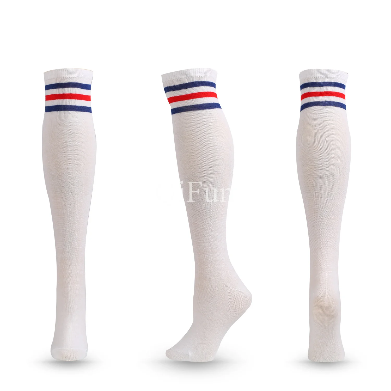 Unisex Kompressionssocken Fußballsocken Rutschfeste lange Röhre Kniestrümpfe Socken Gestreifte Fußballsocken Laufsportsocken – Detail 25
