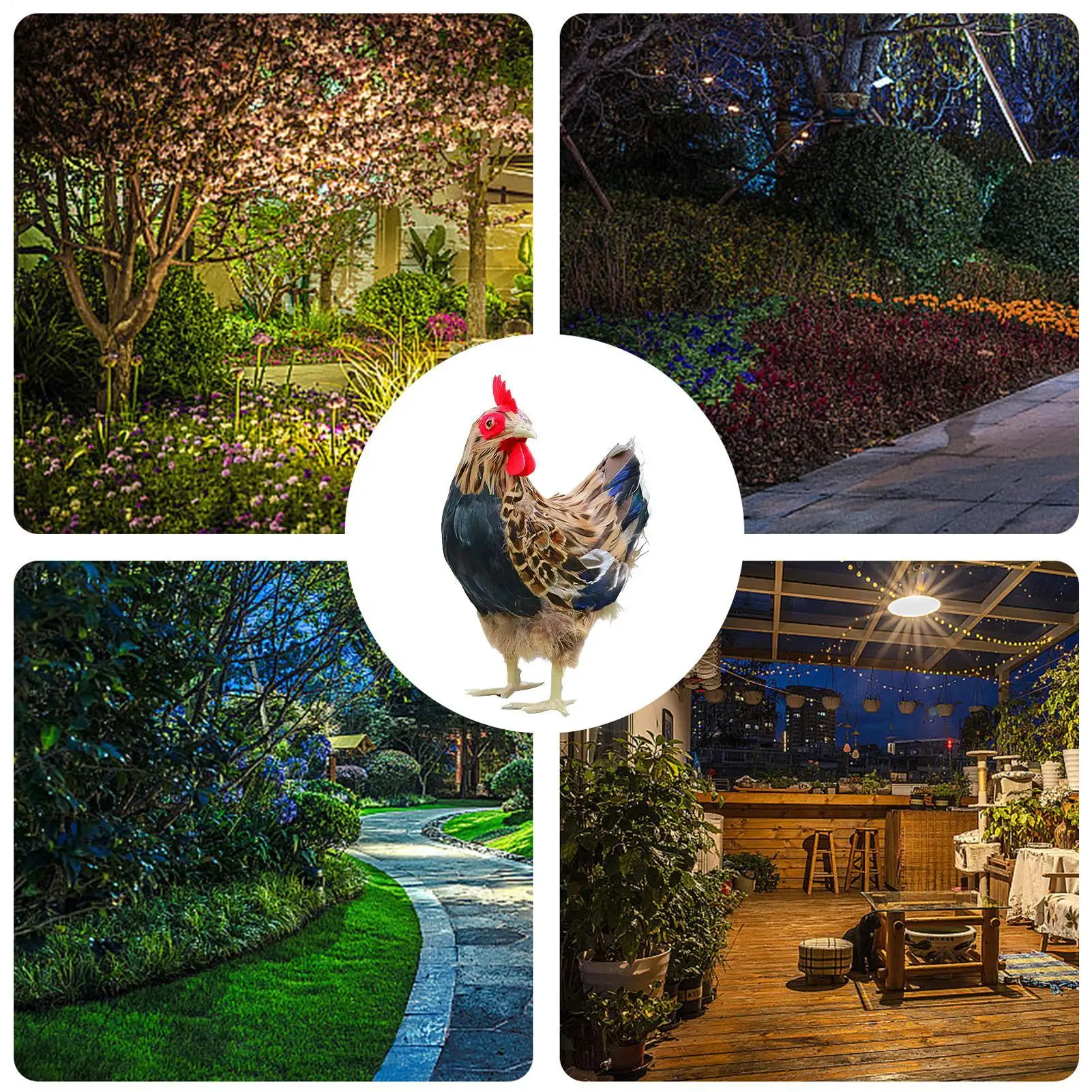 

Фигурка курицы 9,4 дюйма, реалистичная художественная фигурка курицы, уличные статуи для дома, сада, дорожки, фермы, патио, лужайки, крыльца