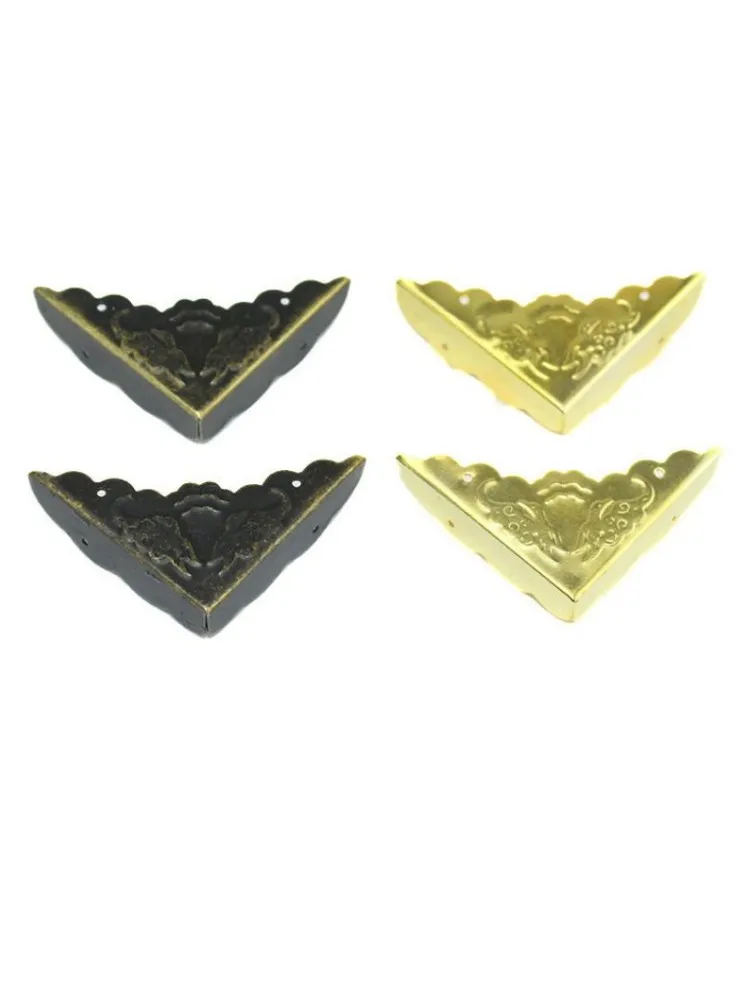 4Pcs Yellow Covers Yellow Wooden Box Protector Book Album Menu Folder Corner Protectors,Ancient Pattern Coners,40mm