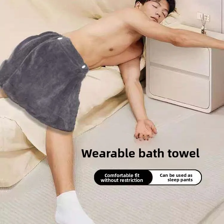 

Men's Bath Towel Short Bathing Shorts Quick Dry Teenage Style Home Use Wearable Polyester Fiber Towel Skirt 2026 New Model
