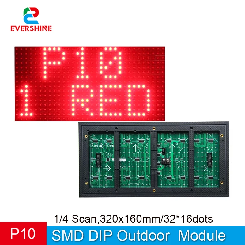 P10 Outdoor Waterproof Single Red White Blue Green Yellow Color Scrolling Program Message Sign LED Display Module