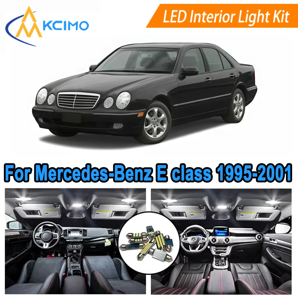 

Замена светодиодного внутреннего освещения для Mercedes Benz E class W210 Sedan 1995-2001, комплект лампочек, купольная карта, дверные фонари, простая установка