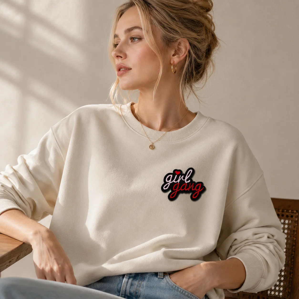 Feministischer Slogan-Aufnäher zum Aufbügeln, Cool Girl Gang-Slogan, bestickter Aufnäher zum Aufnähen, Street-Style-Applikation für T-Shirts, Hoodies, Jeans – Detail 2
