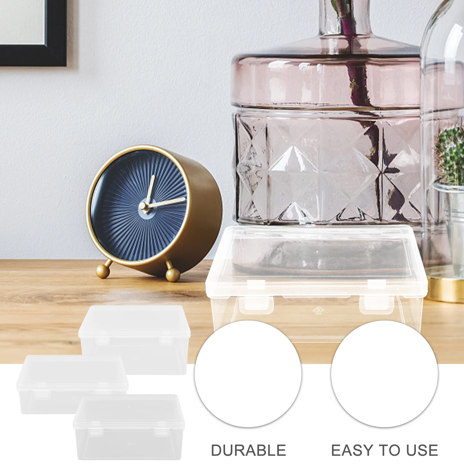 

3Pcs Card Storage Box Clear Stackable Organizer for Trading Cards Sports Game Cards Business Card Box Desktop Home Office School