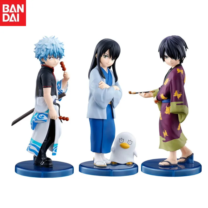 

Bandai Original Anime GINTAMA Sakata Gintoki Katsura Kotarou Takasugi Shinsuke Adokenette Action Figure Model Holiday Gifts