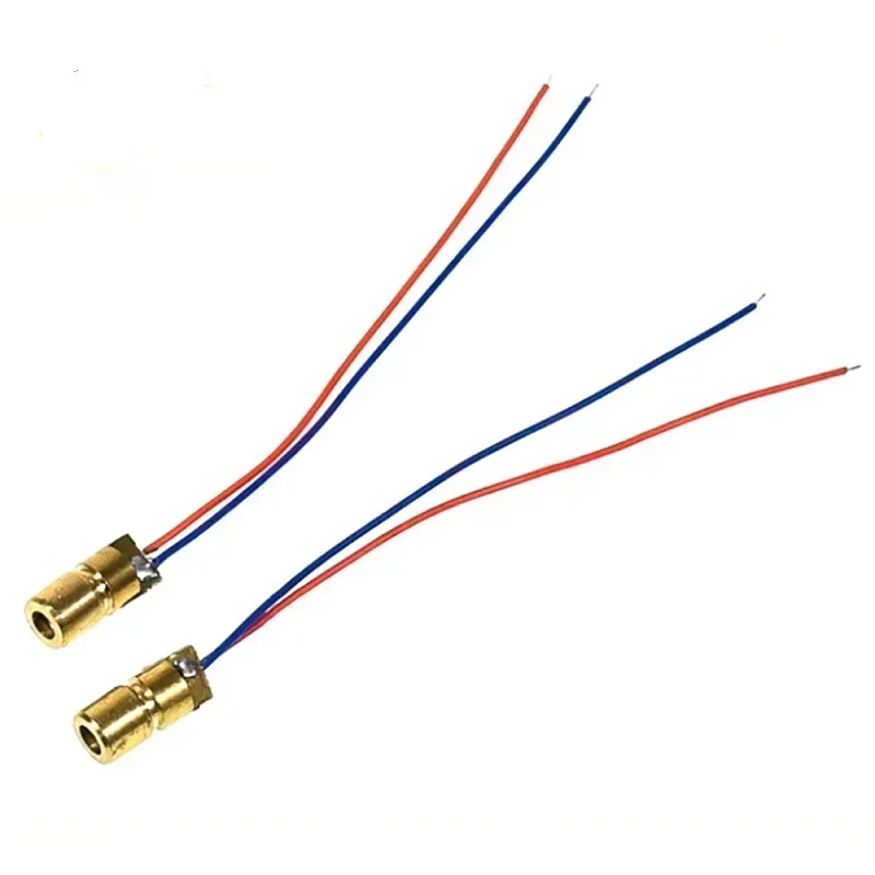 1/3/5/10pcs Laser Diode 650nm 6mm 3/5V Adjustable Laser Tube 50mW Red Point Line Laser Diode Module Red Copper Head