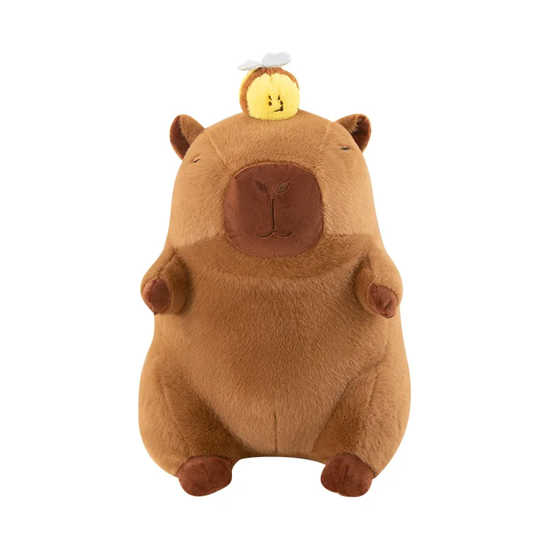 Kawaii Capybara Gevulde Pop Schattig Knuffel met Trekkoord Trillingen Functie Honingbij Capibara Ontwerp Kinderen Verjaardag Kerstcadeau