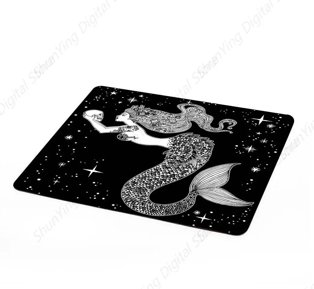 Mermaid Mouse Pad Star Fish Tail Cartoon Fairy Tale Anti Slip Rubber Mouse Pad Laptop Office 25*30cm