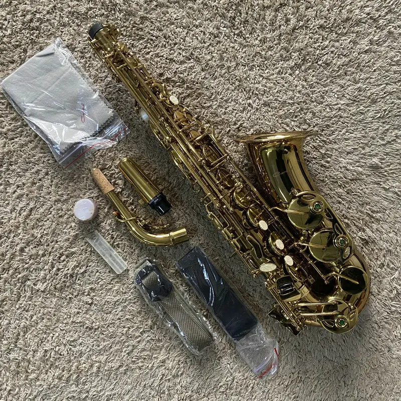 

CARAYA Genuine Alto Saxphone with Brass Matte Nickel Oxidation-Resistant Finish in E-flat (or F) Key