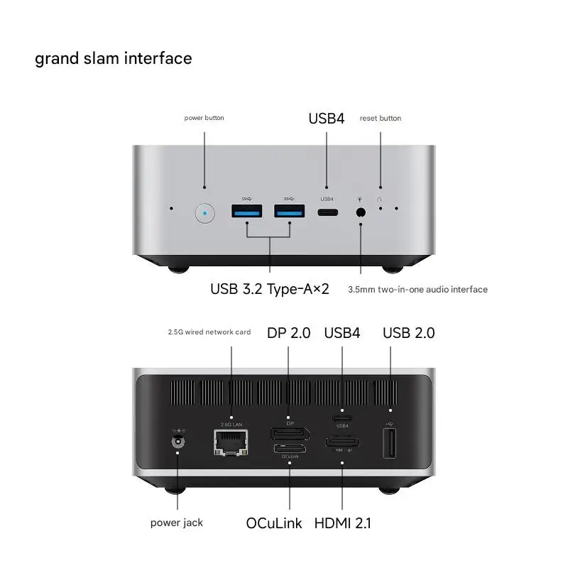 كمبيوتر MINISFORUM AI X1 AMD Ryzen 9 HX 370 ببصمة الإصبع سعة 128 جيجابايت و4 تيرابايت WiFi7 BT5.4 135 وات كمبيوتر مكتبي للألعاب OCulink AI #2