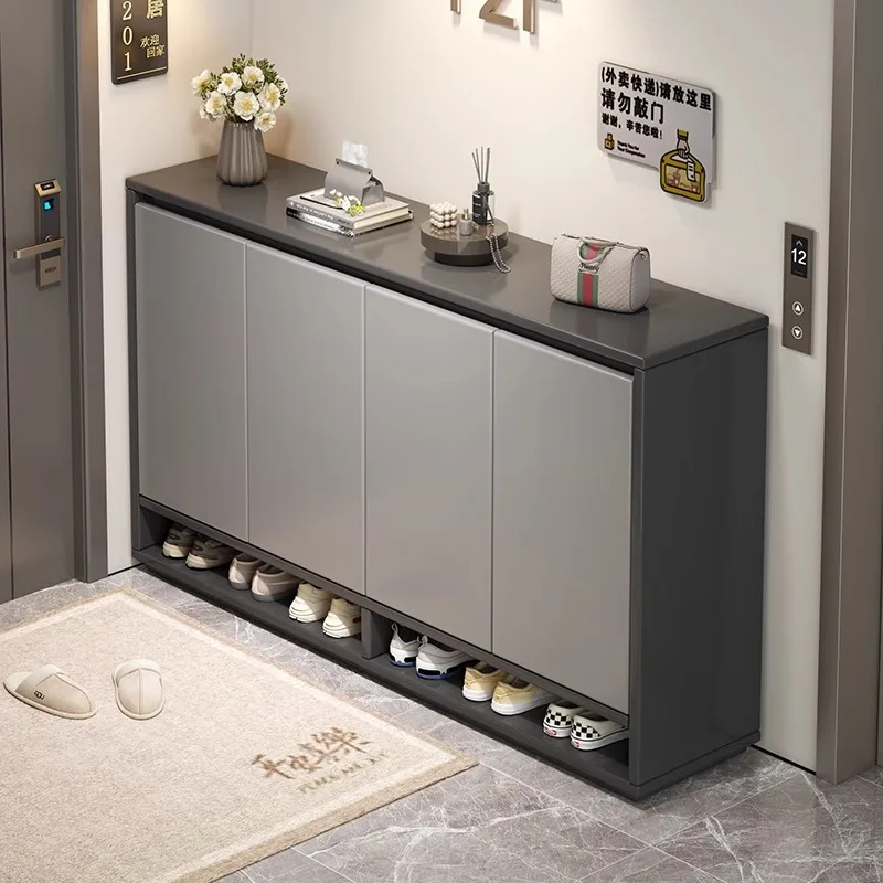 Slim Vertical Shoe Cabinet High Capacity Entryway Hallway Shoe Organizer Shoe Rack Space Saving Storage Bench Scarpiera Mueble
