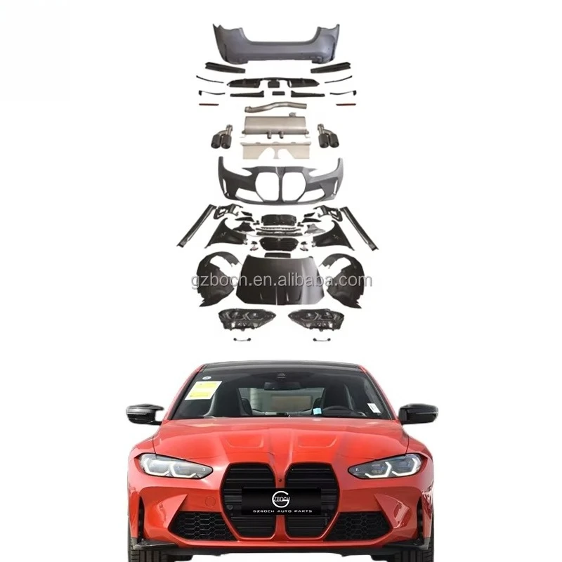 

Wholesale New Car Bumper for 4 Series F32 F33 F36 to 2023 G82 M4 Bodykit Front Rear Bumper Fenders Engine Hood Feadlight