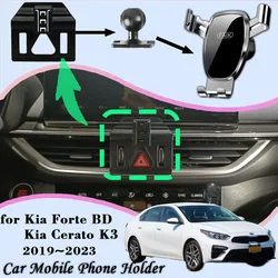 Supporto per telefono per auto per Kia Forte Cerato Kia K3 BD 2019 ~ 2023 Air Vent Supporto per cellulare Supporto GPS Staffa Gravity Stand Accessori