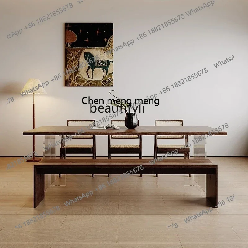 New arrive North American Black Walnut Dining Table Acrylic Floating Desk Tea Table Cherry Wood Pine Wood Solid Wood Home Office
