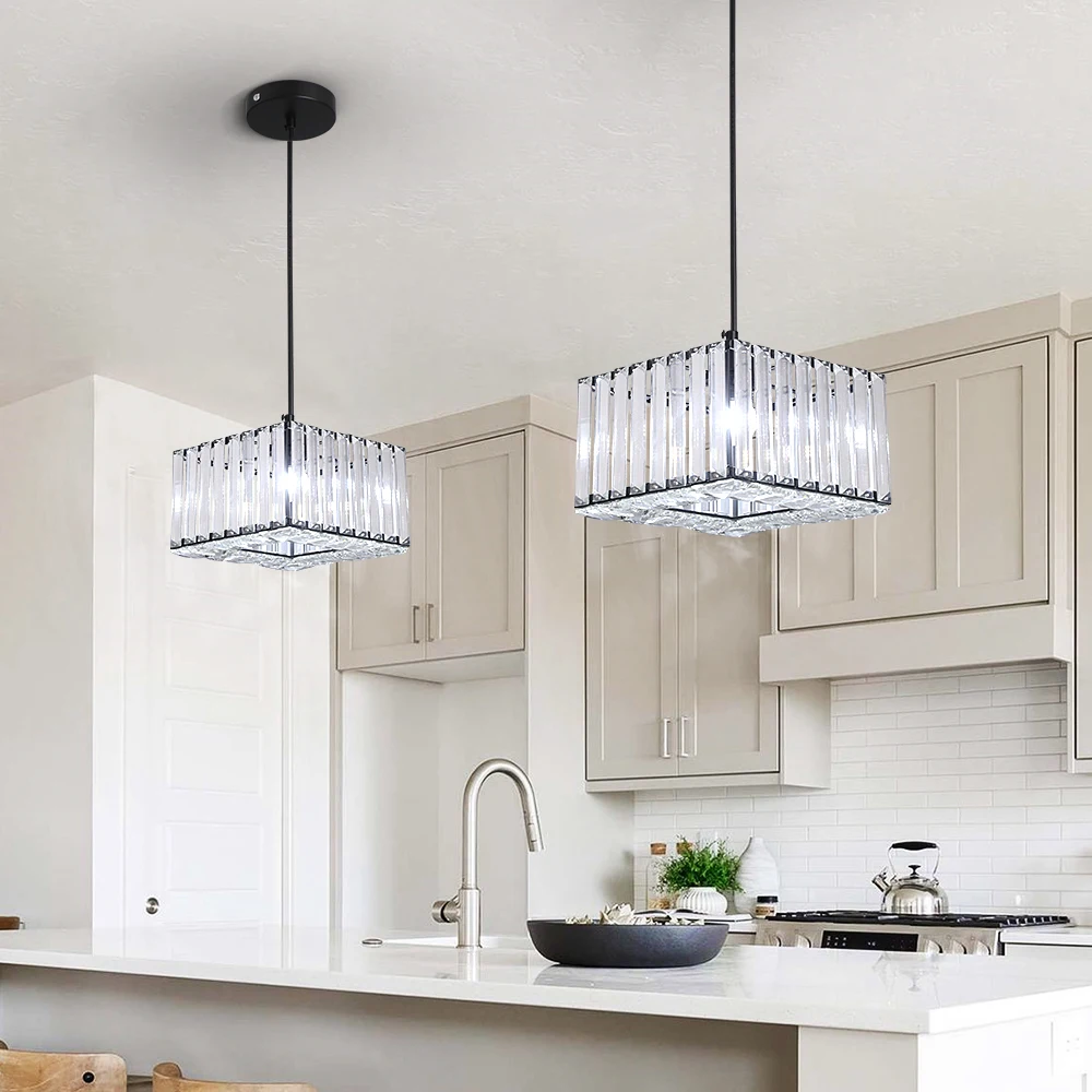 Led Pendant Light Modern Crystal Chandelier Kitchen Island Ceiling Lamp Dining Table Lustre Aisle Home Decor Corridor Fixture