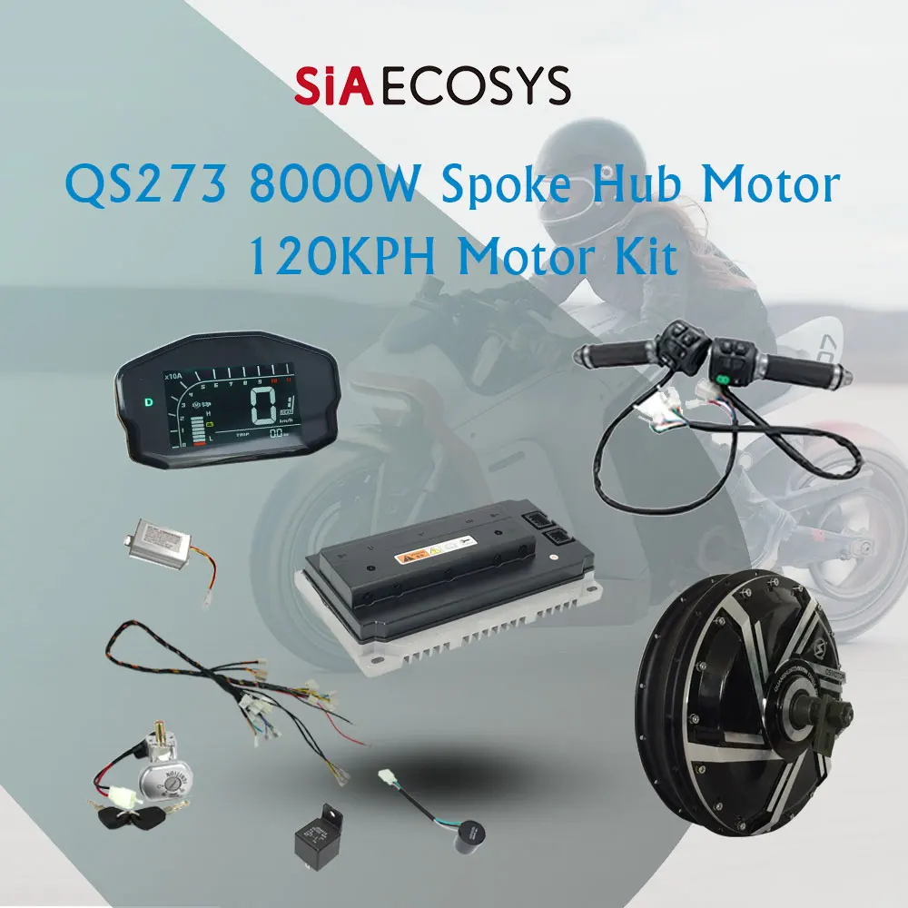 

Spoke Hub Motor QS273 8000W V3 72V 120kph High Speed E-Motorcycle QS Motor with EM200-2 Controller Conversion Kit