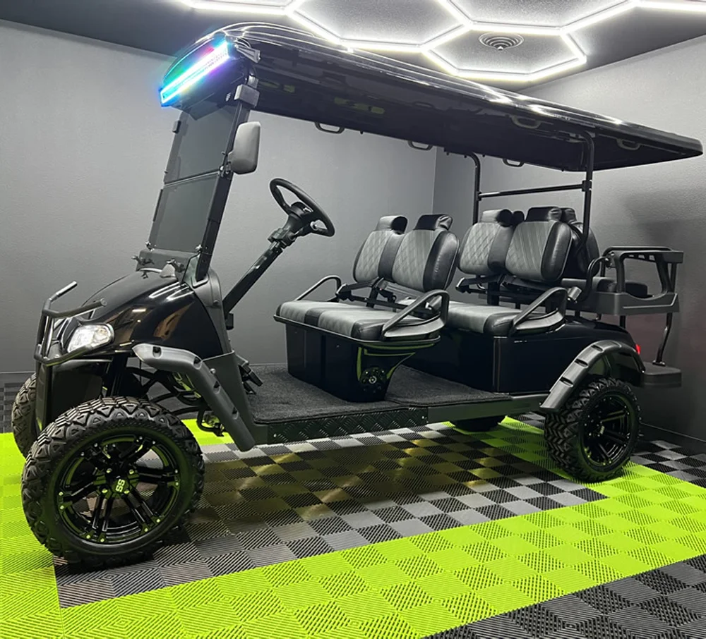 2025 أحدث 48 فولت بطارية ليثيوم سيارة جولف الكبار الألواح الشمسية بالطاقة 2 + 2 4 مقاعد على الطرق الوعرة عربة جولف كهربائية #6