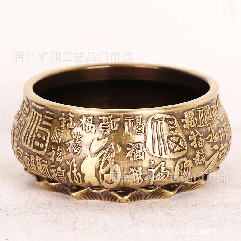 Brass Hundred Blessings Lotus , a copper incense burner ornament