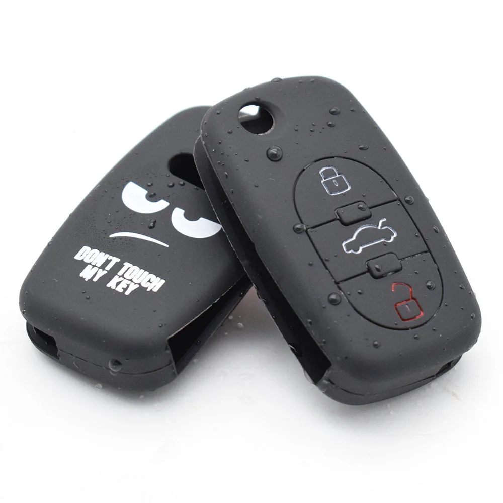 Silicone Key Case Fob For Audi A2 A3 S3 A4 S4 RS4 A6 S6 allroad A8 S8 TT Roadster Cabriolet 1997-2006 Remote Key Cover Shell