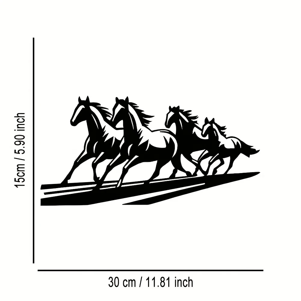 1 Piece of Galloping Horse Metal Wall Decor, Elegant Abstract Silhouette, Durable Metal Decoration, Suitable for Home, Office, Living Room, Bedroom, Terrace