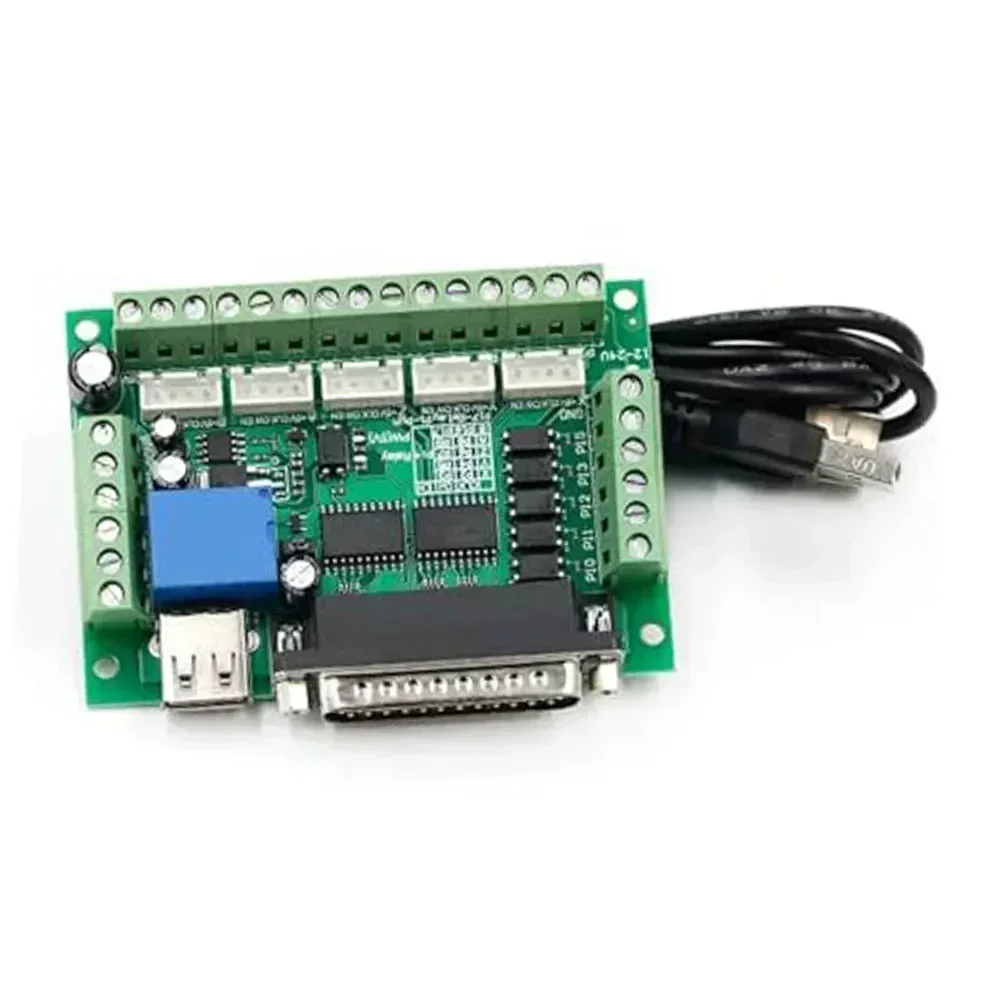 5-Axis Board With DB25 LPT & USB Optocoupler Isolation For Nema23 Stepper Motor Drivers Control VFD Engraving Machine