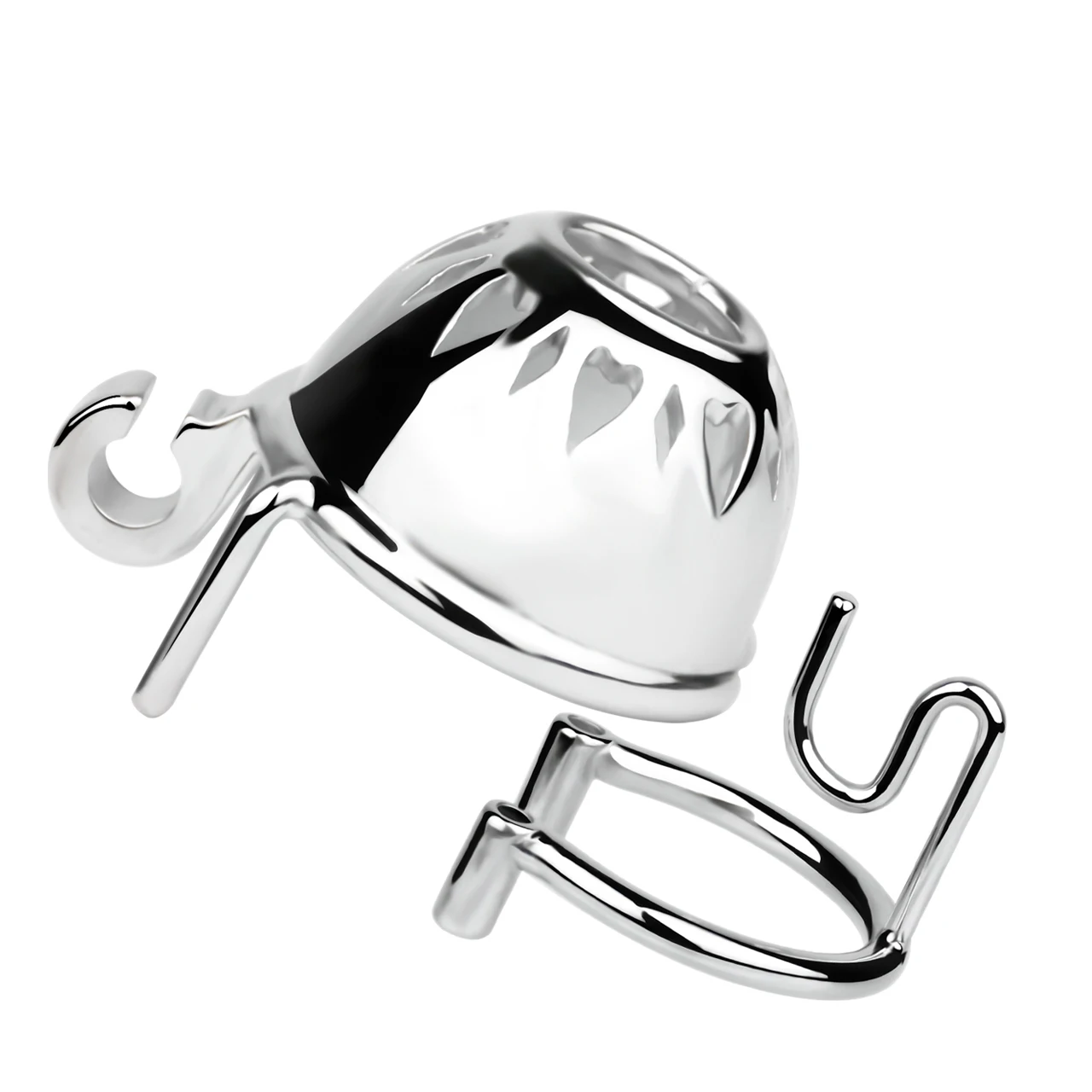 FRRK الفولاذ المقاوم للصدأ PA ثقب قفل ذكر العفة قفص القضيب مجرى البول BDSM Sexi Shoop للرجل ظهور #2