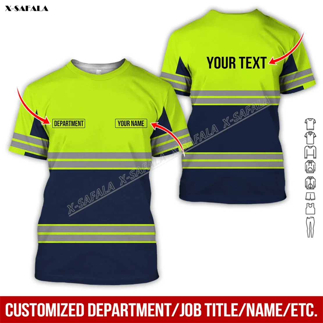 Custom Heavy Equipment Tow Truck 3D Printed Men T-Shirt Top Tee Short Sleeve Breathable Milk Fiber Uniform Safety Non-Workwear