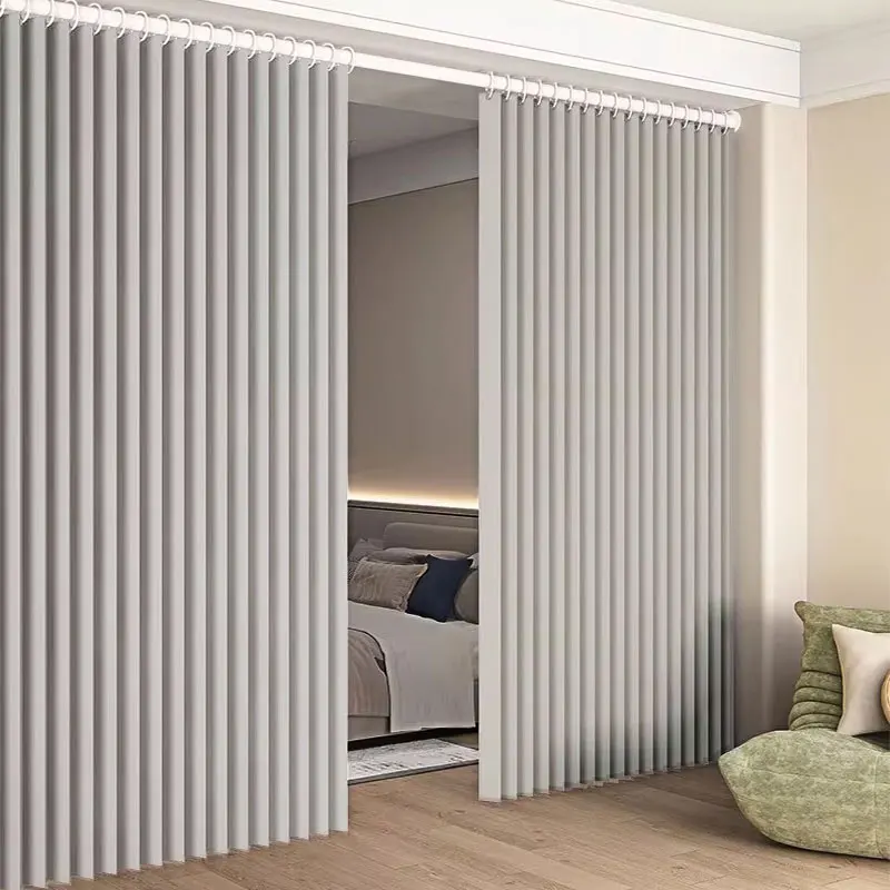 Light Filtering Translucent Room Divider Curtain Partition for Living Room Bedroom Privacy Sheer Solid Color Soft Light