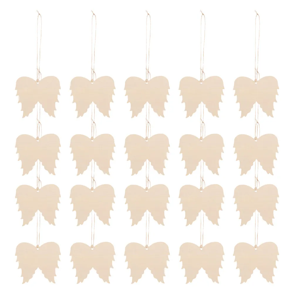 20Sets Angel Wings Wood Cutouts Smooth Hand Polished Unfinished Wooden Wall Decor for Crafts Nursery Kids Room Holiday