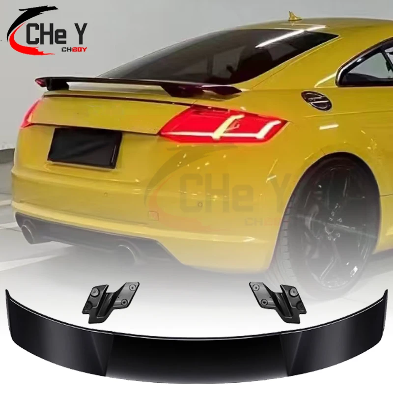 Carbon Fiber Look Car Rear Trunk Spoiler Wings For Audi TT MK3 8S TTS TTRS Sline Coupe 2015-2020 Rear Spoiler Boot Lid Wing Lip